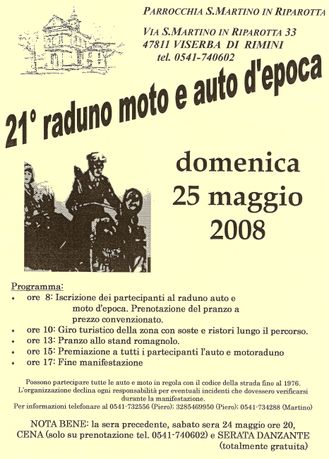 Raduno moto e auto d'epoca San Martino in Riparotta Rimini 2008 Raduno moto e auto d'epoca